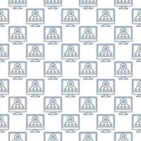 AI on Computer Display vector Artificial Intelligence Online Technology thin line seamless pattern