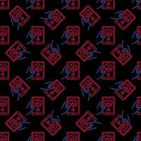 Artificial Intelligence AI Smartphone in Hand vector outline dark Seamless Pattern