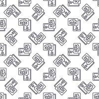 AI Smartphone with Speech Bubble vector Artificial Intelligence linear Seamless Pattern