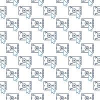 Mouse Cursor on Smartphone with AI vector Artificial Intelligence thin line Seamless Pattern