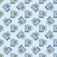 Artificial Intelligence Speech Bubble on Smartphone vector AI colored Seamless Pattern