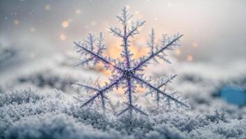 AI generated Beautiful, snowflake, close-up, photo