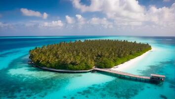 AI generated Beautiful island in the Maldives aerial photography photo