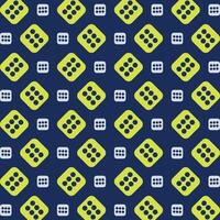 Dice Six Icon repeating green trendy pattern colorful vector illustration background