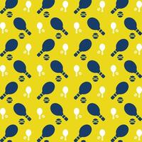 Tennis Icon repeating trendy pattern colorful vector illustration yellow background