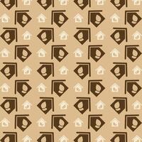 Eco House trendy repeating pattern brown abstract background vector illustration