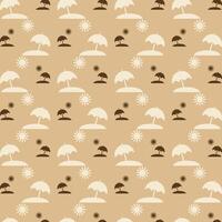 Beach Umbrella trendy repeating pattern brown abstract background vector illustration