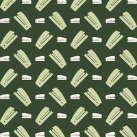 Stapler icon repeating trendy pattern beautiful green vector illustration background
