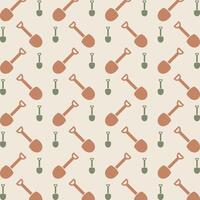 Shovel icon repeating trendy pattern beautiful vector gift wrapping background