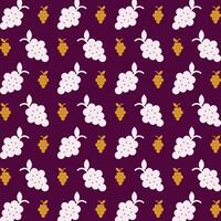 Grapes Icon Vector Illustration repeating trendy cute pattern colorful red background