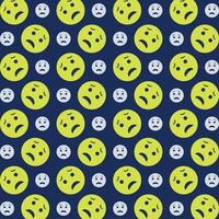 Scared Emoji repeating green trendy pattern colorful vector illustration background