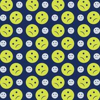 Confused Emoji repeating green trendy pattern colorful vector illustration background