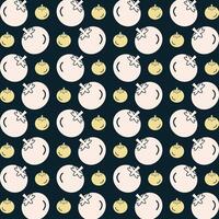 Tomato icon repeating trendy pattern colorful vector illustration dark background