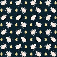 Bug icon repeating trendy pattern colorful vector illustration dark background