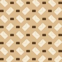 Envelope trendy repeating pattern brown abstract background vector illustration