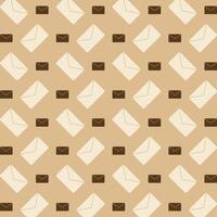 Envelope trendy repeating pattern brown abstract background vector illustration