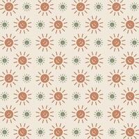 Sun smiling icon repeating trendy pattern beautiful vector gift wrapping background