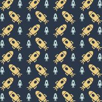 Spacecraft icon repeating yellow trendy pattern colorful vector illustration background