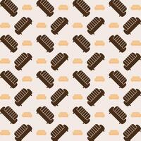 Sofa icon repeating trendy pattern beautiful vector illustration light background