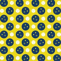 Mute Emoji repeating trendy pattern colorful vector illustration yellow background