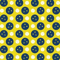 Mute Emoji repeating trendy pattern colorful vector illustration yellow background