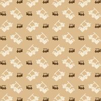 Golf Cart trendy repeating pattern brown abstract background vector illustration