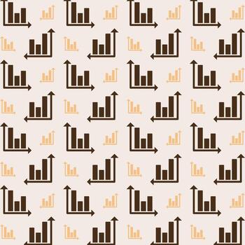 Bar Chart icon repeating trendy pattern beautiful vector illustration light background