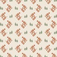 Workspace icon repeating trendy pattern beautiful vector gift wrapping background