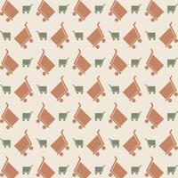 Cart icon repeating trendy pattern beautiful vector gift wrapping background