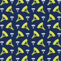 Parachutist Icon repeating green trendy pattern colorful vector illustration background