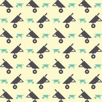 Wheelbarrow trendy pattern design beautiful repeating vector illustration background