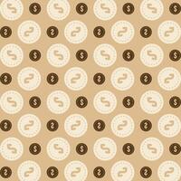 Dollars Coin trendy repeating pattern brown abstract background vector illustration