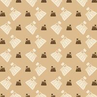 Cash Counter trendy repeating pattern brown abstract background vector illustration