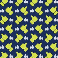 Like thumb repeating green trendy pattern colorful vector illustration background