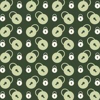 Padlock icon repeating trendy pattern beautiful green vector illustration background