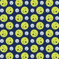 Sleep Emoji repeating green trendy pattern colorful vector illustration background