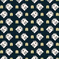 Barn repeating trendy pattern colorful vector illustration dark background