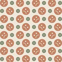 Sad Emoticon icon repeating trendy pattern beautiful vector gift wrapping background