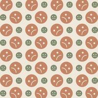 Sad Emoticon icon repeating trendy pattern beautiful vector gift wrapping background