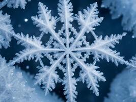 AI generated Beautiful, snowflake, close-up, photo