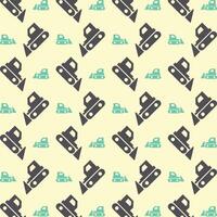 Bulldozer trendy pattern design beautiful repeating vector illustration background