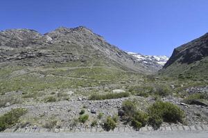 Andes mountain in summer with little snow photo