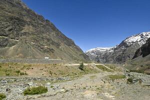 Andes mountain in summer with little snow photo