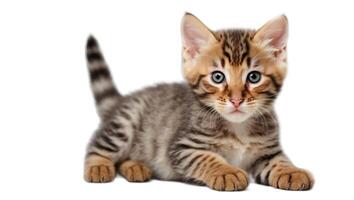 AI generated cute fluffy kitten isolated photo