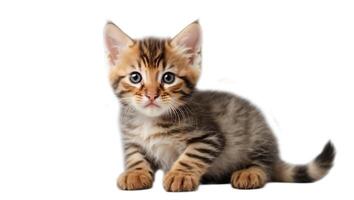 AI generated cute fluffy kitten isolated photo