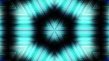 Kaleidoscopes background with animated glowing neon colorful lines and geometric shapes. Psychedelic clip showing the formation of colorful white, red and blue shapes and lines video