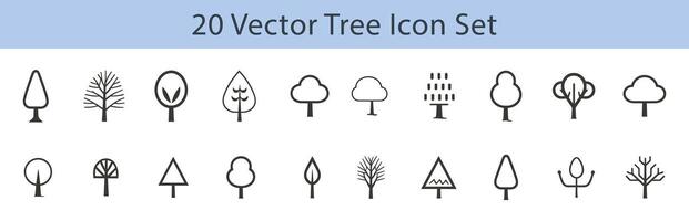 Tree vector icons set