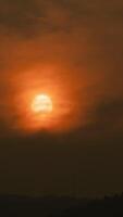Timelapse of dramatic sunrise with orange sky in a sunny day. video