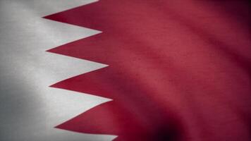 Flag of Bahrain with fabric texture, seamless loop. Waving Flag of Bahrain wave video