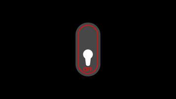 Animation in motion graphics of switch turn on off button. Settings switch power toggle. Slide turn on and off animated with black and green screen. video